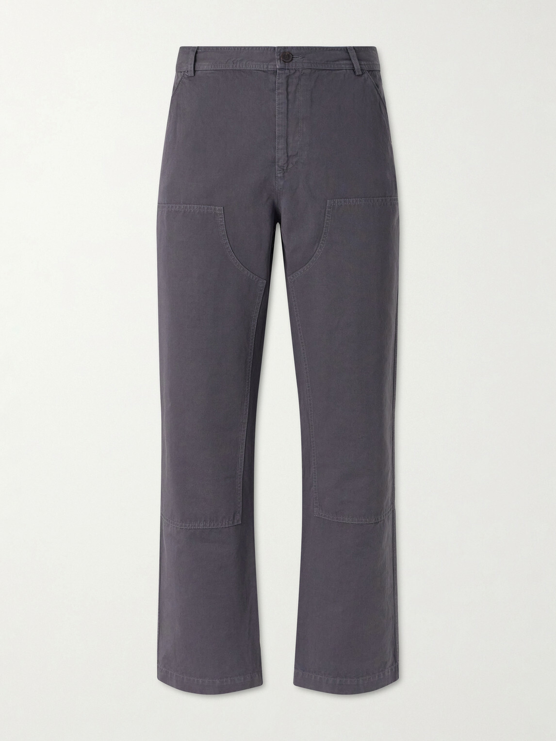 Mr P. - Straight-Leg Cotton and Linen-Blend Trousers - Gray