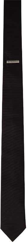 Photo: Givenchy Black Logo Plaque Neck Tie