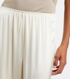 Dôen Lavon fringed silk satin wide-leg pants