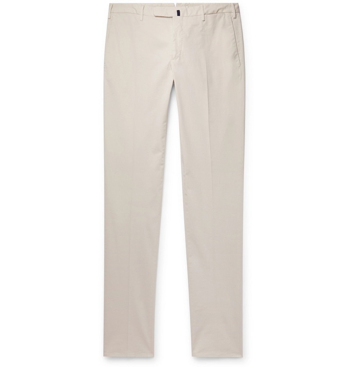 Photo: INCOTEX - Slim-Fit Stretch-Cotton Twill Trousers - Neutrals