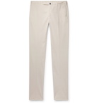 INCOTEX - Slim-Fit Stretch-Cotton Twill Trousers - Neutrals