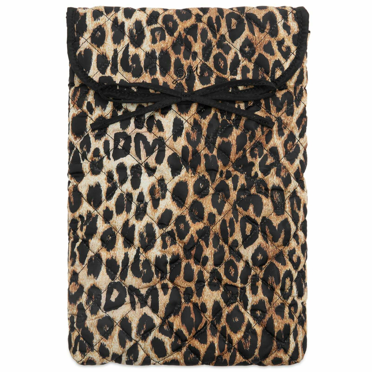 Damson Madder Women's Bow Laptop Bag in Leopard 