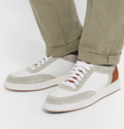 Brunello Cucinelli - Full-Grain Leather, Nubuck and Suede Sneakers - White
