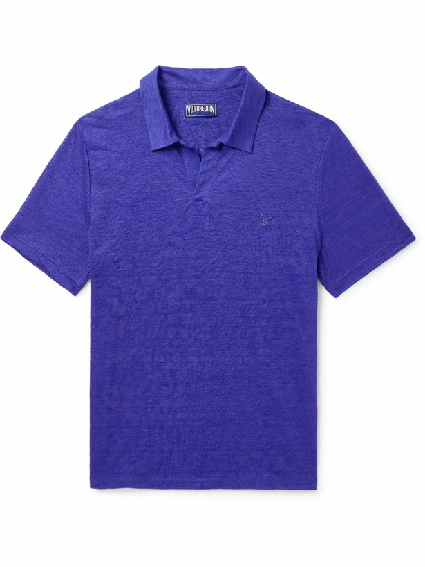 Photo: Vilebrequin - Pyramid Linen-Jersey Polo Shirt - Blue