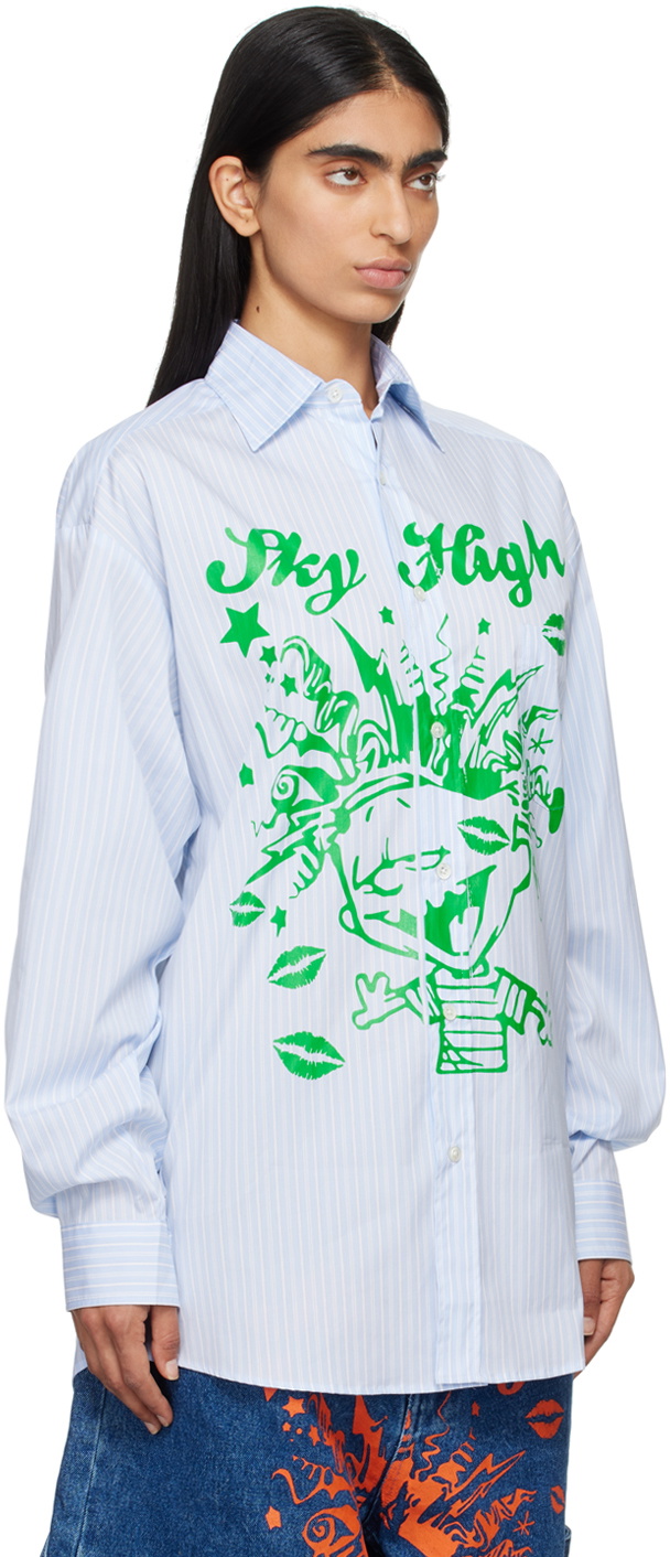 Sky High Farm Workwear Blue Mindblown Print Shirt