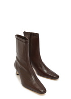Staud Wally Leather Ankle Boots Brown