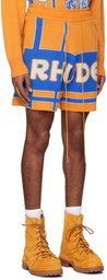 Rhude Orange & Blue Jacquard Shorts