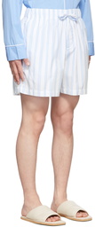 Tekla White Organic Cotton Pyjama Shorts