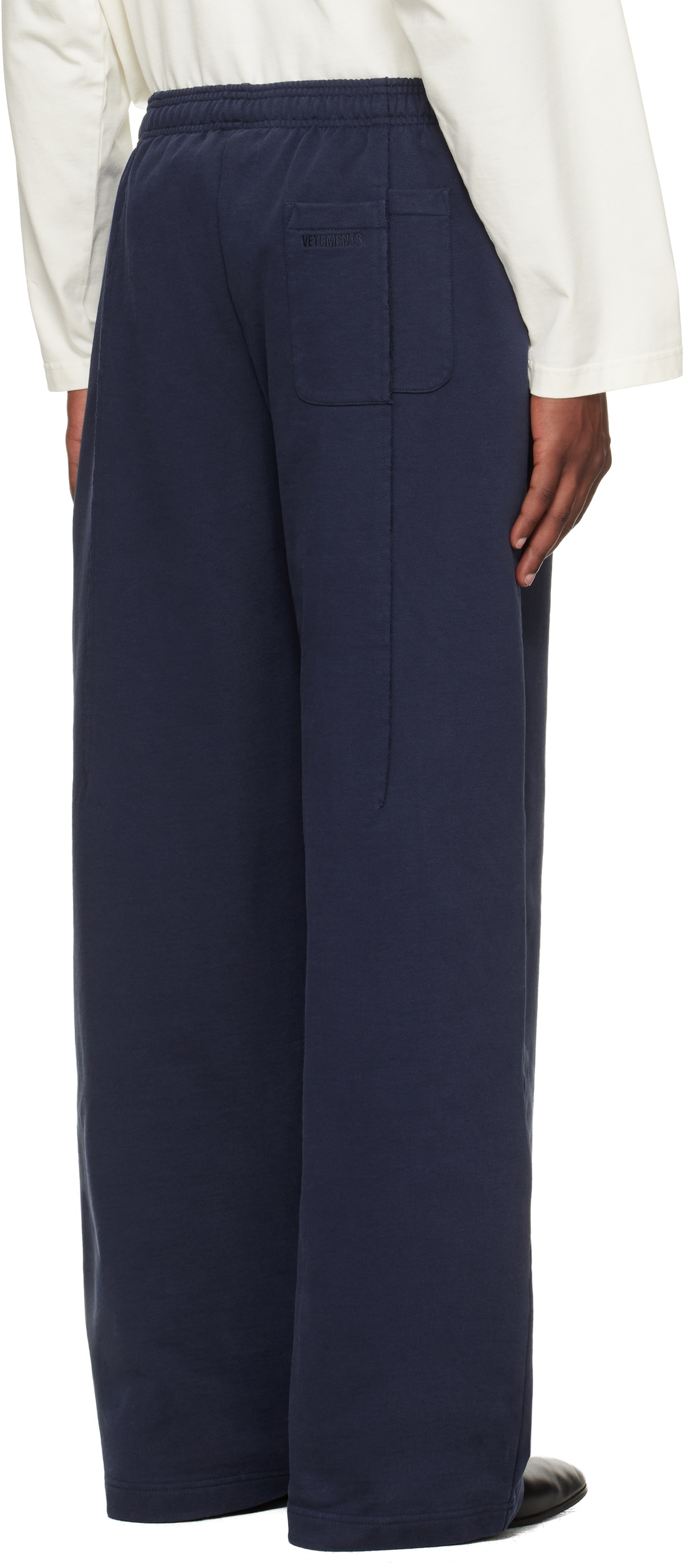 VETEMENTS Navy Cut Sweatpants
