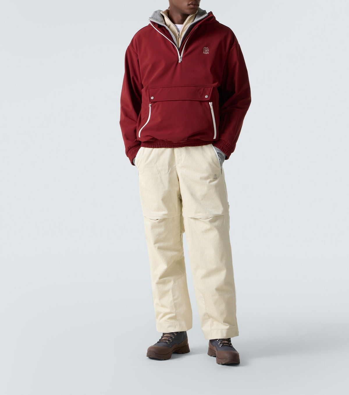 Brunello Cucinelli Cashmere and cotton-blend half-zip sweatshirt