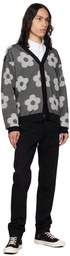 Kenzo Black & White Kenzo Paris Flower Spot Cardigan