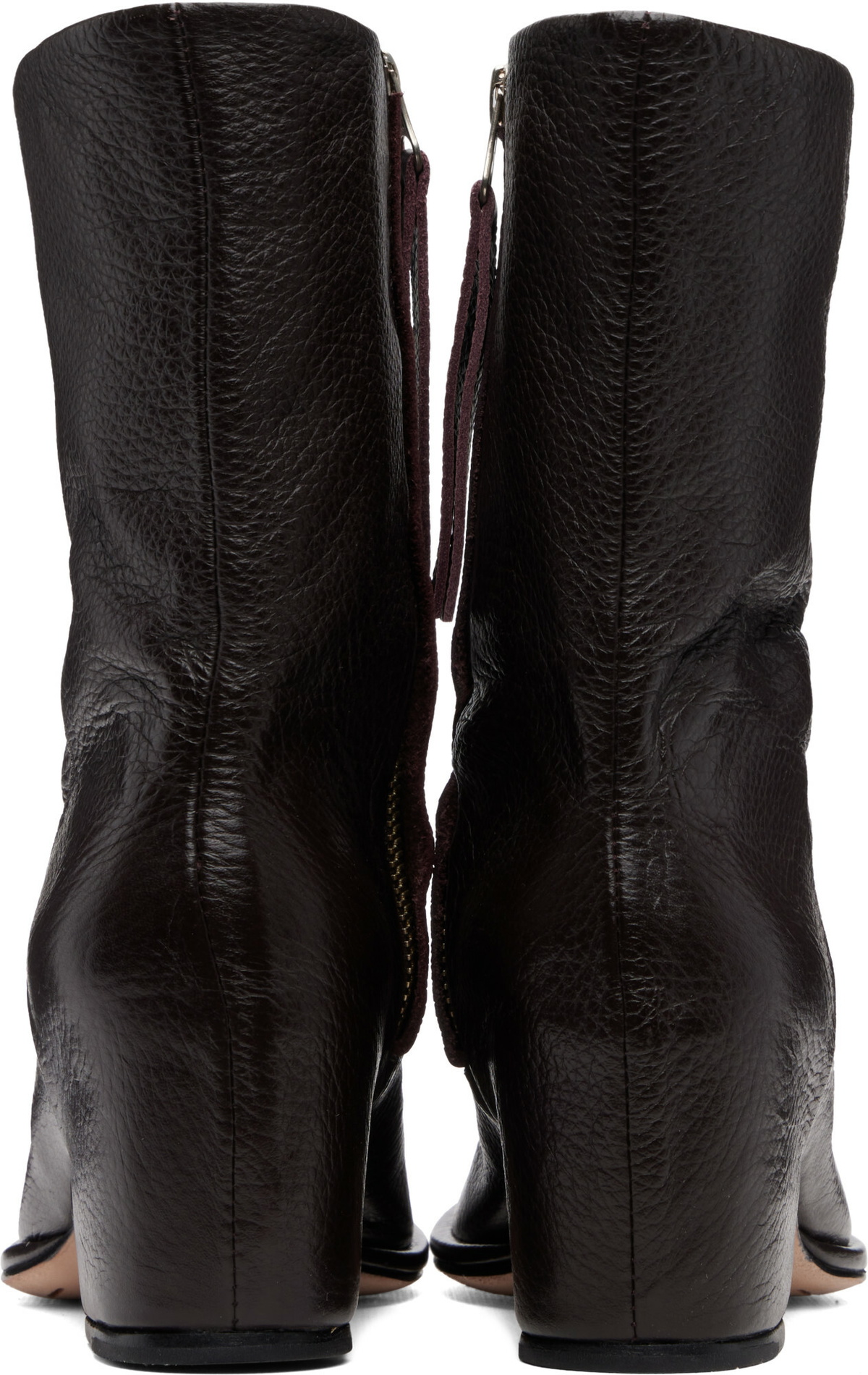 Lauren Manoogian Brown Square Arch Ankle Boots