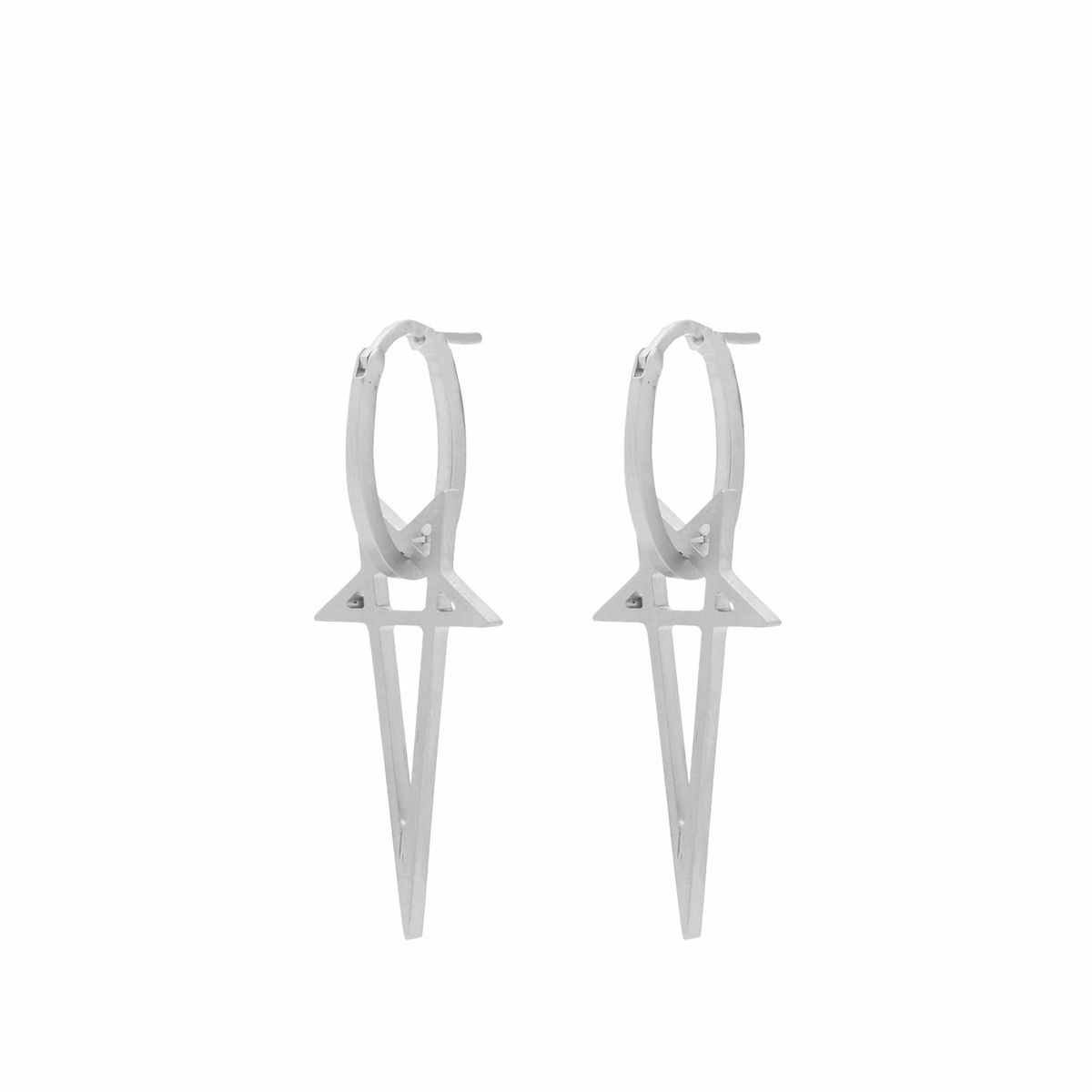 Rick Owens Women's Pentagram Charm Earring in Palladio 
