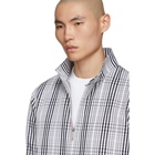 Thom Browne White and Black Cotton Check Side Tab Baracuta Jacket