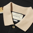 Gucci Long Sleeve Taped Logo Polo Shirt
