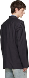 Martine Rose Black Double-Breasted Zip Blazer