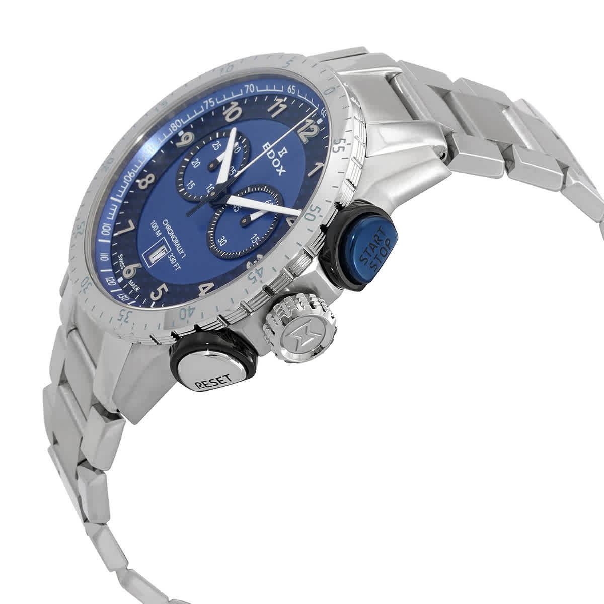 Edox Chronorally 1 Chronograph Quartz Blue Dial Mens Watch