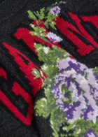 Ganni Floral-intarsia Wool-blend Vest Black
