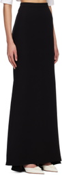 Valentino Black Flared Maxi Skirt