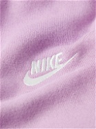 Nike - Sportswear Club Logo-Embroidered Cotton-Blend Jersey Hoodie - Purple