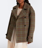 Chloé Checked wool and cotton-blend peacoat