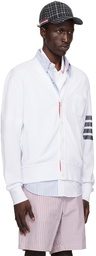 Thom Browne White 4-Bar Cardigan