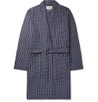 Oliver Spencer Loungewear - Cannington Gingham Cotton Robe - Blue
