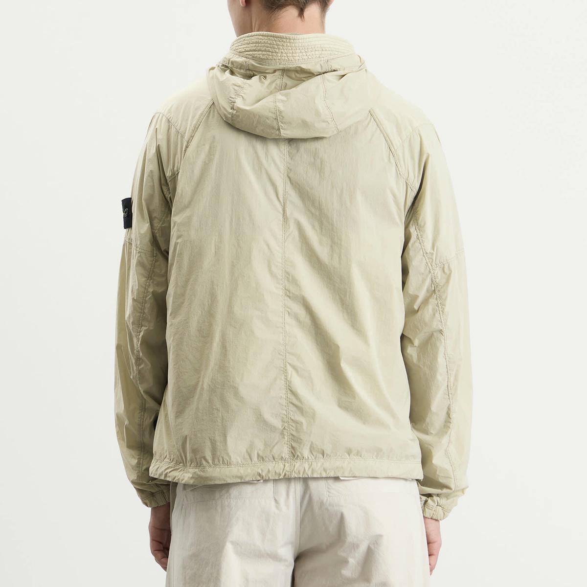 Stone Island Men's Ultralight Nylon Stretch-TC Hooded Jacket in Sand