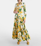 Dolce&Gabbana Floral tiered cotton maxi skirt