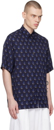 Dries Van Noten Navy Printed Shirt