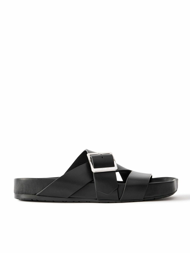 Photo: LOEWE - Paula's Ibiza Ease Buckled Leather Slides - Black