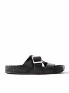LOEWE - Paula's Ibiza Ease Buckled Leather Slides - Black