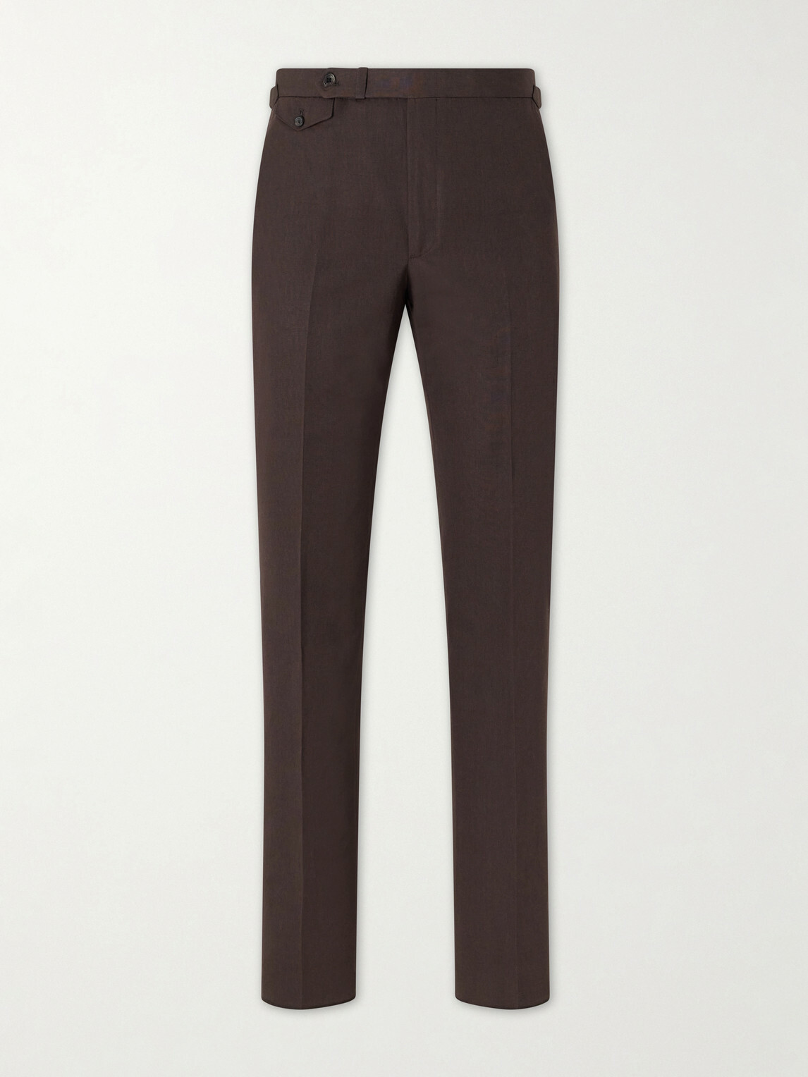 J. Mueser - Waverly Straight-Leg Cotton and Linen-Blend Twill Suit Trousers - Brown