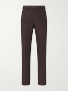J. Mueser - Waverly Straight-Leg Cotton and Linen-Blend Twill Suit Trousers - Brown