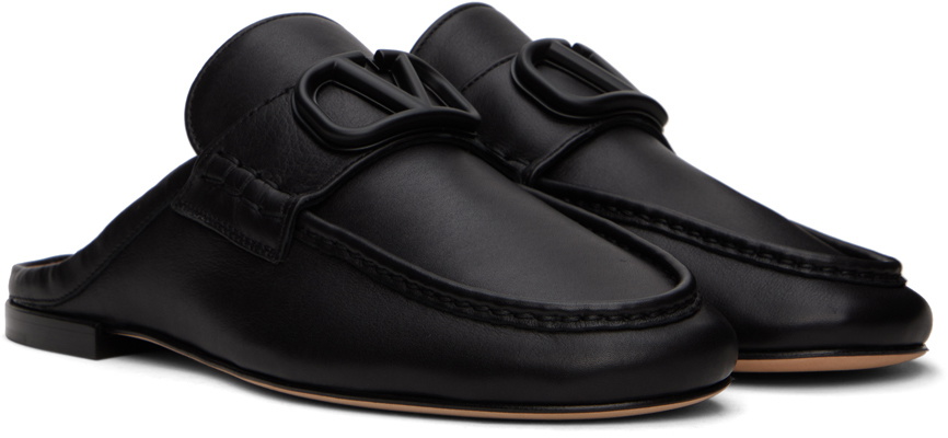 スリッポン VALENTINO GARAVANI VLOGO SIGNATURE LEATHER SLIPPERS Valentino Garavani VLogo Leather Slippers | Black | FARFETCH