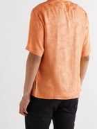 SAINT LAURENT - Silk-Jacquard Shirt - Orange