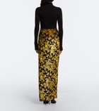 Balmain Embellished jacquard velvet maxi skirt