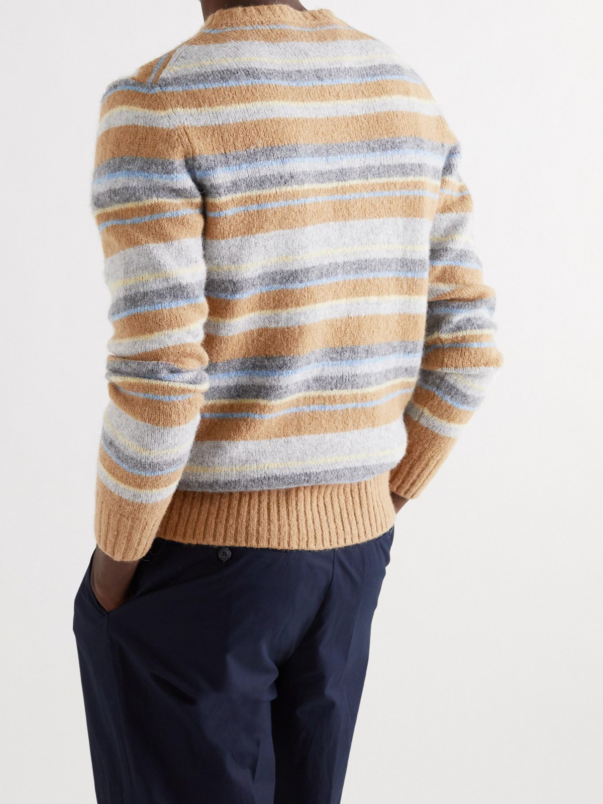 OFFICINE GÉNÉRALE - Marco Striped Knitted Sweater - Neutrals Officine ...