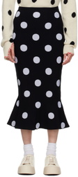 Marni Black Polka Dot Midi Skirt