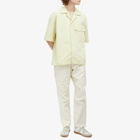 MHL by Margaret Howell Men's Short Sleeve Flat Pocket Shirt in Pale Yellow