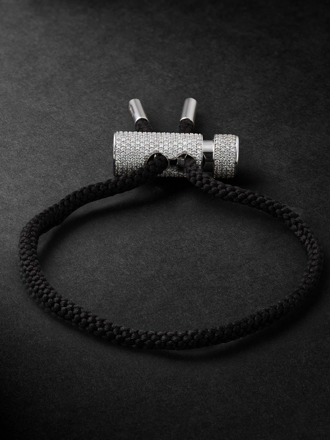 Ouie - Toggle 14-Karat White Gold, Silk Cord and Diamond Necklace and Bracelet
