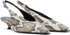 Aeyde Off-White & Black Camila Heels