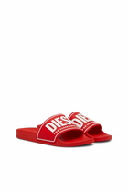 Diesel Sa-Mayemi-Pool slides with 3D logo - Slides Mens in Red