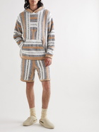 AMIRI - Striped Jacquard Bouclé Hoodie - Neutrals