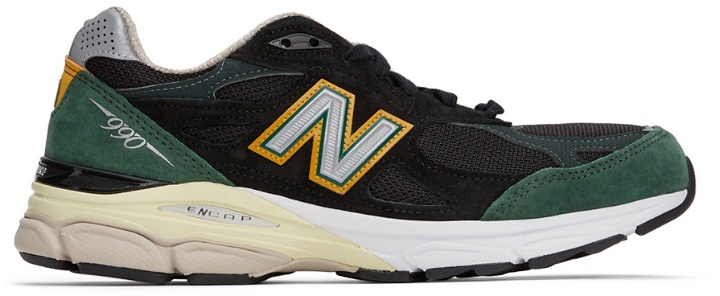 Photo: New Balance Black & Green Made in US 990v3 Sneakers