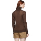 Victoria Beckham Brown Silk Slim-Fit Turtleneck