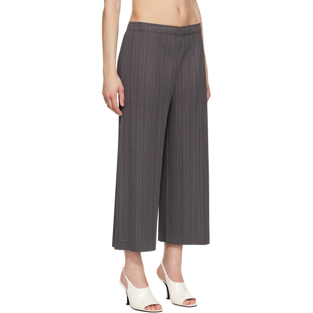 PLEATS PLEASE ISSEY MIYAKE Gray Opaque Trousers