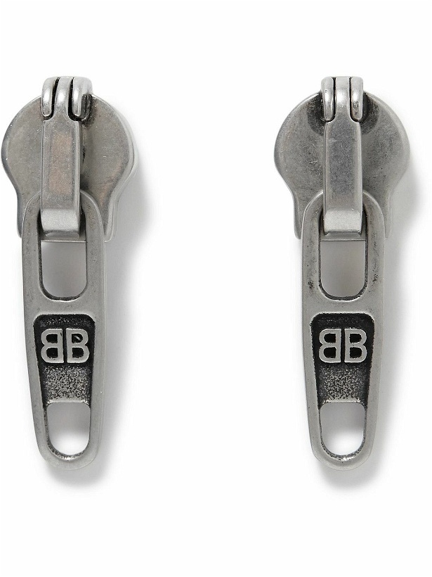 Photo: Balenciaga - Zip-Up XS Silver-Tone Earrings