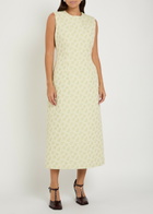 Simone Rocha Bustle Contour Floral Cotton-blend Midi Dress Green