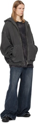 Juun.J Gray Double Layered Dyed Hoodie